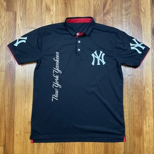 New York Yankees Poloshirt Herren L MLB Baseball Grafik Print Polyester schwarz - Bild 1 von 14