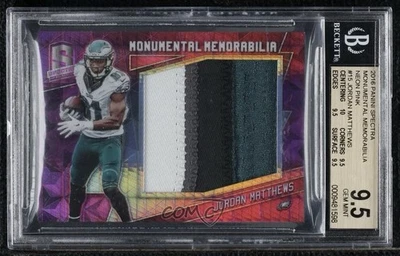 2016 Panini Spectra Monumental Memorabilia Neon Pink /10 Jordan Matthews BGS 9.5 - Image 1 of 2
