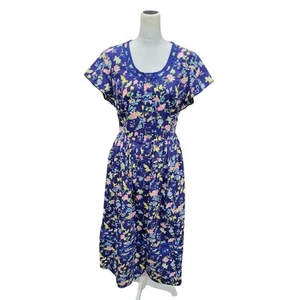 Vintage Lanz of Salzburg Women’s Floral Midi Dress Small Cotton Cottagecore - Imagen 1 de 13