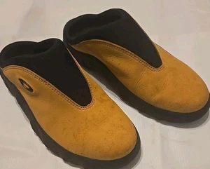 Zuecos Bobbie Oakley Y2K vintage tostados/negros gamuza sin cordones talla 9W - Imagen 1 de 6