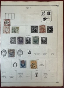 Perú, 1862-1925, colección de 73 estampillas, mayormente usadas en páginas antiguas de Scott - Imagen 1 de 6
