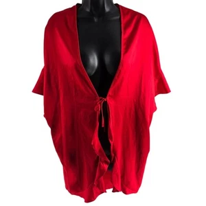 Victoria's Secret Damen Einheitsgröße Satin Kimono Morgenmantel Herz Liebe rot sexy kokett - Bild 1 von 6