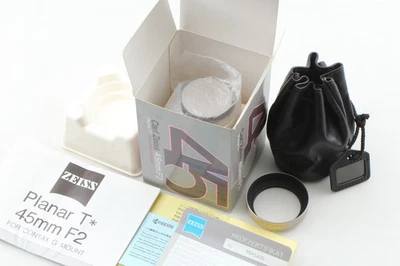 HOOD [MINT +3 / Box] Contax Carl Zeiss Planar 45mm F2 Lens For G1 G2 From JAPAN - Image 1 of 4
