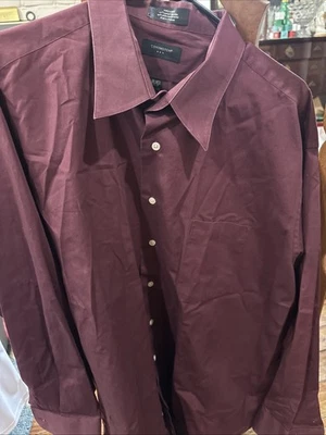 Covington Men's Fitted Burgundy Button Up Long-Sleeve Shirt 2xl/18 1/2 34-35 - Image 1 of 4