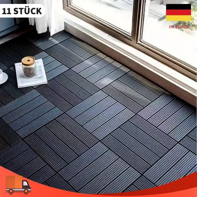 11-55x WPC Terrassenfliesen Fliese 30x30cm Holzfliese Kunststoff Balkon Garten - Bild 1 von 4