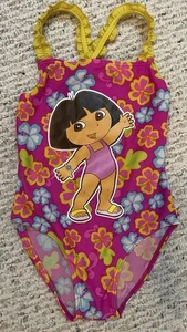 Kids Vintage Y2K 2005 Dora The Explorer Swim Suit Bathing Suit One Piece Size 6 - Picture 1 of 10
