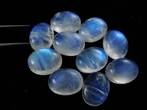 100% NATURAL BLANCO ARCO IRIS PIEDRA LUNAR CABUJÓN SURTIDO AZUL LLAMATIVO ÓVALOS 16X12MM - Imagen 1 de 5