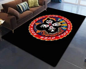 Kiss Rock & Roll Slip Rug Carpet Living room Floor Mat Living room Area rug Gift - Picture 1 of 15