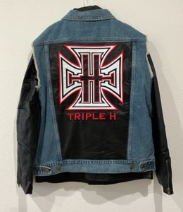 WWE HHH Triple H Denim Leather Jacket by Chalkline 3XL (size XXXL) Brand New!!!! - Picture 1 of 8
