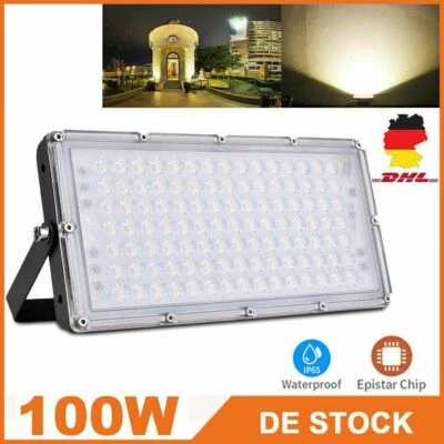 100W LED Fluter Modul Flutlicht Ultra Dünn Garten Scheinwerfer Außenstrahler DHL - Bild 1 von 4