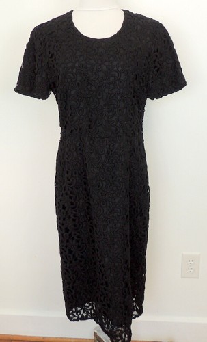 Abito Burberry 12 nero applique guipure pizzo cocktail party matrimonio Christa