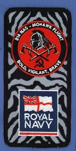 ROYAL NAVY 814 NAS MOHAWK FLIGHT CREST EMBROIDERED FACS BADGE/PATCH - Picture 1 of 1
