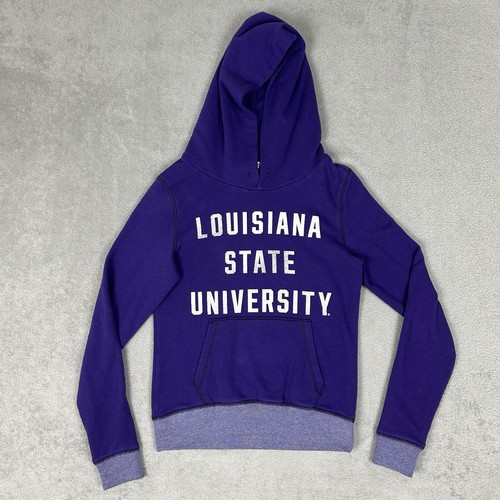 UNDERCOVER Felpa con cappuccio ROSA Victorias Secret LSU Tigers calcio viola donna taglia XS pullover