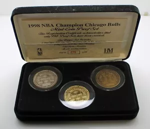 Scarce 1998 NBA Champion Chicago Bulls 3 Piece .999 Silver & Bronze Set, 76/998! - Picture 1 of 8