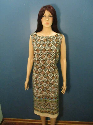 Vestido retro con cremallera multicolor talla 16 azul y marrón de SAG HARBOR Foto 1 de 3