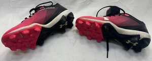 Under Armour Lead Off Low Girls Shoes Pink Black Softball Cleats Pre-Owned Nice - Picture 1 of 4