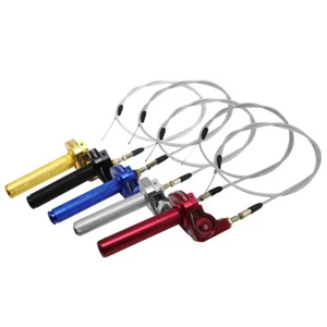 Motorcycle Twist Throttle Grip 7/8'' 22mm Handlebar CNC Grips with Cable ATV - Picture 1 of 12