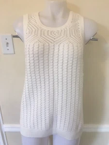 GAP Crochet Tank Sweater Sleeveless Women's Top Open Stitch Ivory $40 NWT - Picture 1 of 7