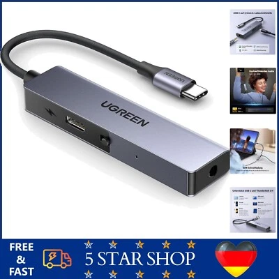 USB C auf 3.5 mm Adapter mit 60W Schnellladung Hi-Fi Audio Mikrofon - Bild 1 von 4