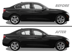 Chrome Delete Blackout Vinyl Overlay for 2012-18 BMW 3 Series F30 Window Trim - Picture 1 of 5