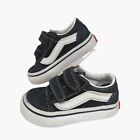Vans Off The Wall Baby Toddler Shoes Sz 3 Black Suede Strap kids