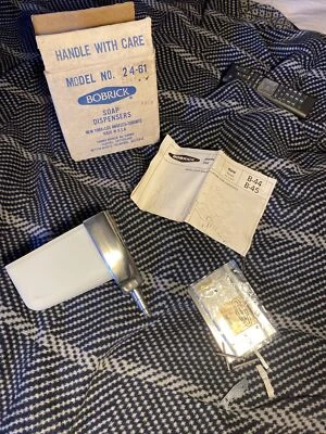 Lot Of 2 Vintage NOS Bobrick B44 Liquid Soap Dispenser Chrome-Art  Deco Look B44 - Image 1 of 4