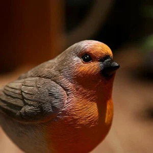 2pcs Resin Robin Bird Garden Ornament Patio Door Pond Christmas Figurine Decor - Picture 1 of 6