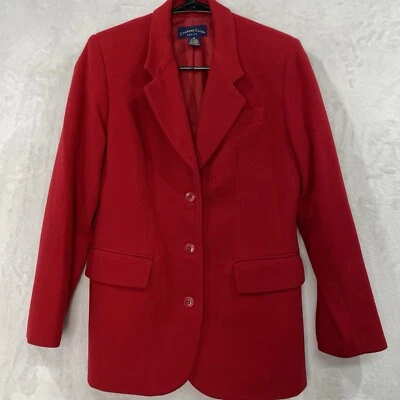 Blazer Charter Club Lana Cachemira Angora Vintage Mujer 6 Pequeña Chaqueta Rojo Profundo Foto 1 de 4