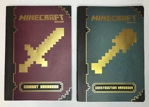 Minecraft Book Lot Of 2 Essential Combat & Construction Paperback Book Mojáng - Picture 1 of 2