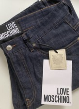 RARE LOVE MOSCHINO X 3M Reflective Tech Box Logo Jeans MQ42130T3549 Size 34 x 34