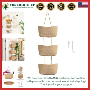 Cestas Colgantes Algodón 3 Niveles Organizador Decorativo para Guardia - Picture 1 of 11