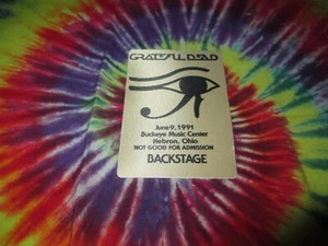 GRATEFUL DEAD BACKSTAGE PASS BUCKEYE LAKE MUSIC HEBRON OHIO JUNE 6/9/91-1991 - Picture 1 of 2