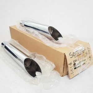 Nuevo de Lote Antiguo Harley Silenciadores Sin Cordones Dyno-Power Cromo Slash Softail Modelos FLST 1995^ - Imagen 1 de 7