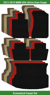 Custom Velourtex Carpet Mat Set for BMW 650i xDrive Gran Coupe (5 pieces) #UQ - Image 1 of 4