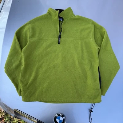 Old Navy Quarter Zip Fleece Jacket Y2K Kermit Green Mens Large Full Pouch Pocket - Image 1 of 4