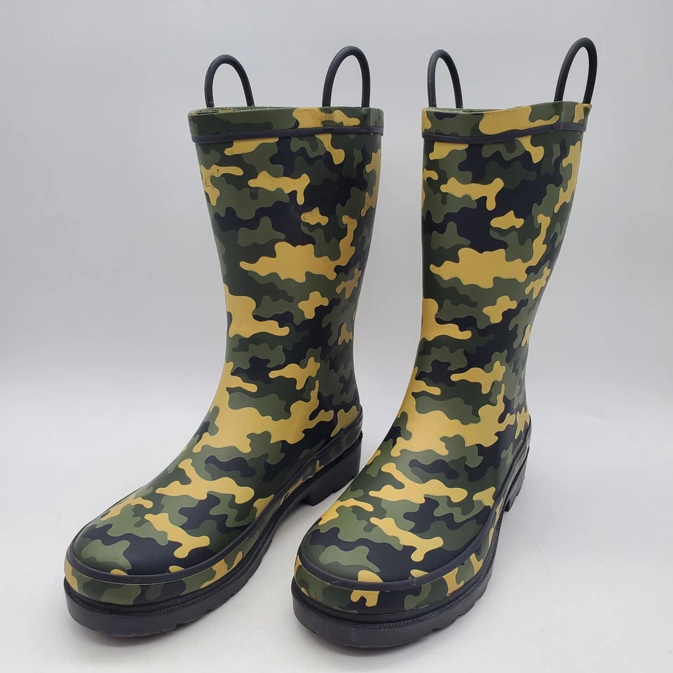 Botas de Lluvia Western Chief Camufladas Talla 3 EE. UU. Goma Superior Poliéster/Algodón Forro Foto 1 de 4
