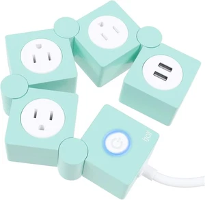 Flexible Power Strip - 3 AC Outlets and 2 USB Charging Ports with 5 Ft Extension - Picture 1 of 15