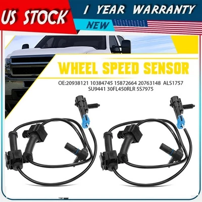 2x ABS Wheel Speed Sensor LH RH For 2007 08-2013 GMC Sierra 1500 Rear Left Right - Изображение 1 из 4