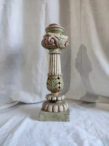 Antique Style Italianate Painted Ornate Wood Wooden Candlestick Candle Holder - Picture 1 of 11