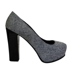 Bamboo Colada High Heel Womens Shoes Pumps Black Woven Pattern Size 10 / EU 40 - Picture 1 of 13