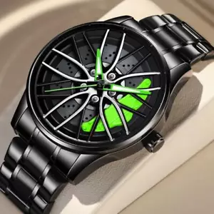 Quartz Sports Car Watch Stainless Steel Multicolor Modern Round Men Movement - Picture 1 of 27