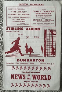 Stirling Albion v Dumbarton 12 de noviembre de 1960 - Imagen 1 de 3