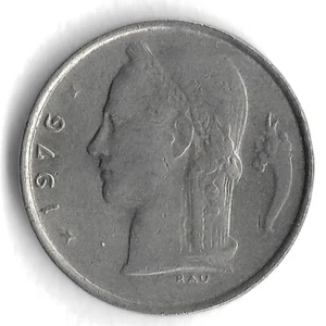 *Dutch Text* 1976 Belgium 1 Franc World Coin - KM# 143 - Picture 1 of 2