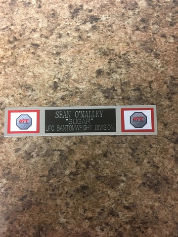 SEAN O'MALLEY (UFC) NAMEPLATE FOR SIGNED TRUNKS DISPLAY/PHOTO/PLAQUE Cover