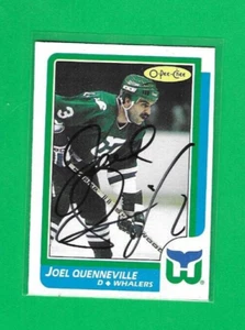 JOEL QUENNEVILLE 1986-87 O-PEE-CHEE HARTFORD WHALERS AUTOGRAPH CARD - Picture 1 of 1