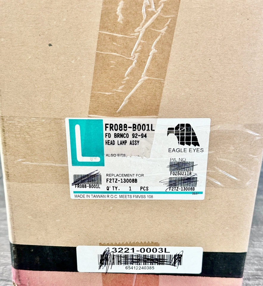 Conjunto de faro izquierdo Eagle Eyes FR088-B001L para 92-97 Ford Bronco F-150 Foto 1 de 1