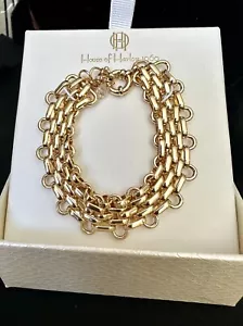 House Of Harlow 1960 Chain Linked Bracelet Gold Color Boxed - Picture 1 of 7