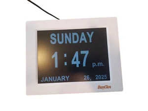 8" HD Day Clox Digital Calendar Day Clock - Picture 1 of 5