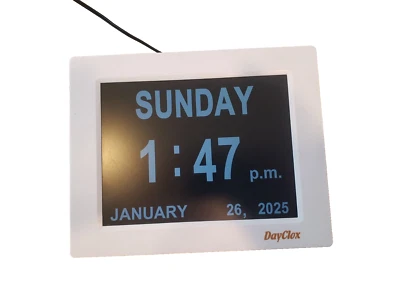 Reloj de día calendario digital Clox de día HD de 8" Foto 1 de 4