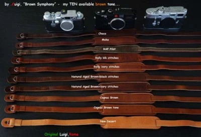 CORREA LUIGI DELUXE, para LEICA, NIKON, CANON, ZEISS, FUJI+, DIEZ TONOS MARRONES DISPONIBLES, DHL Foto 1 de 4